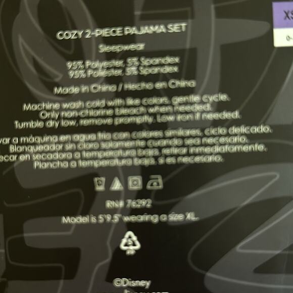 Disney Minnie Mouse Pajama Set Jogger Style size XXL Women’s Purple Lila - Picture 2 of 4